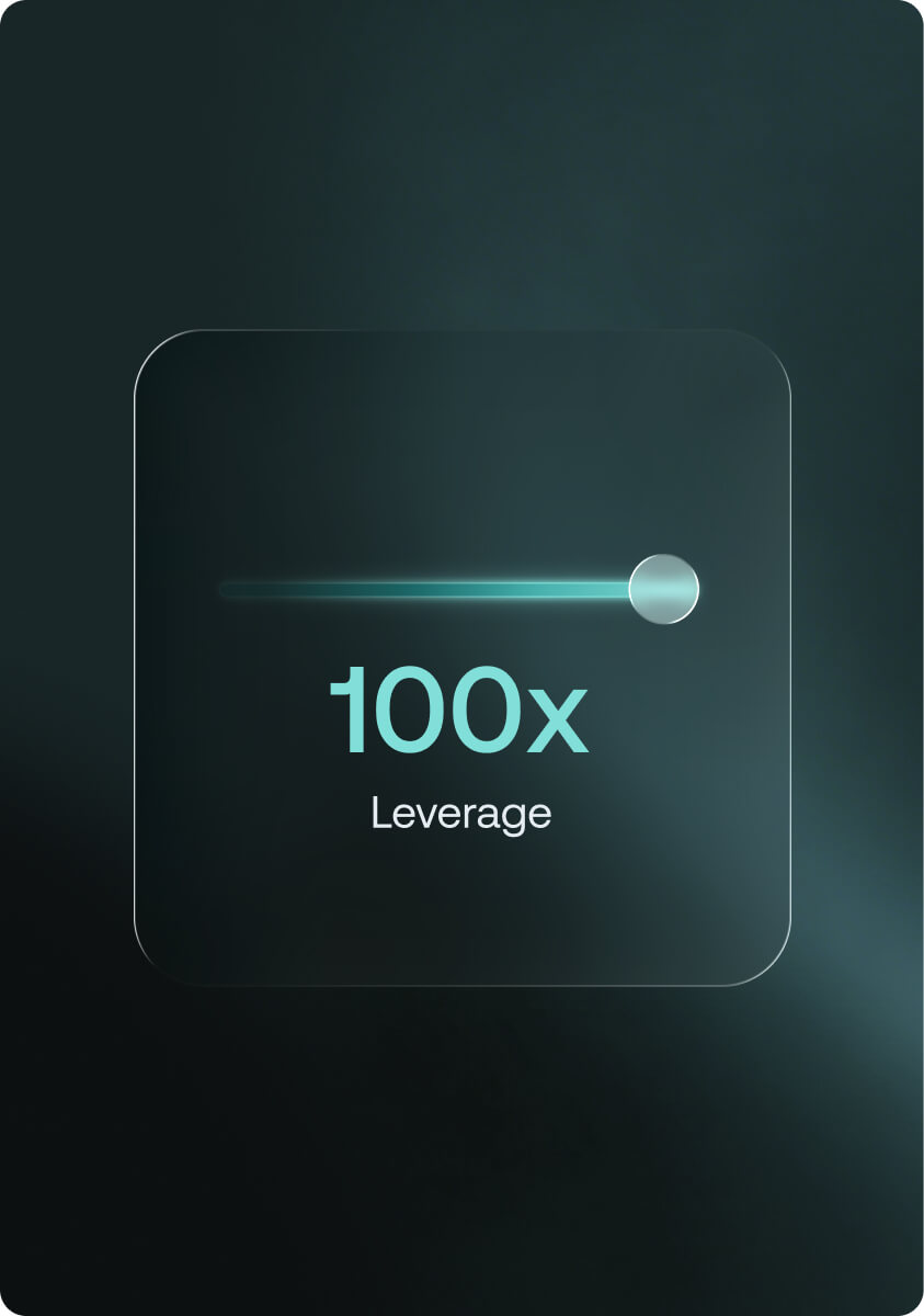 Leverage slider set to 100x in the Nexo Futures order panel